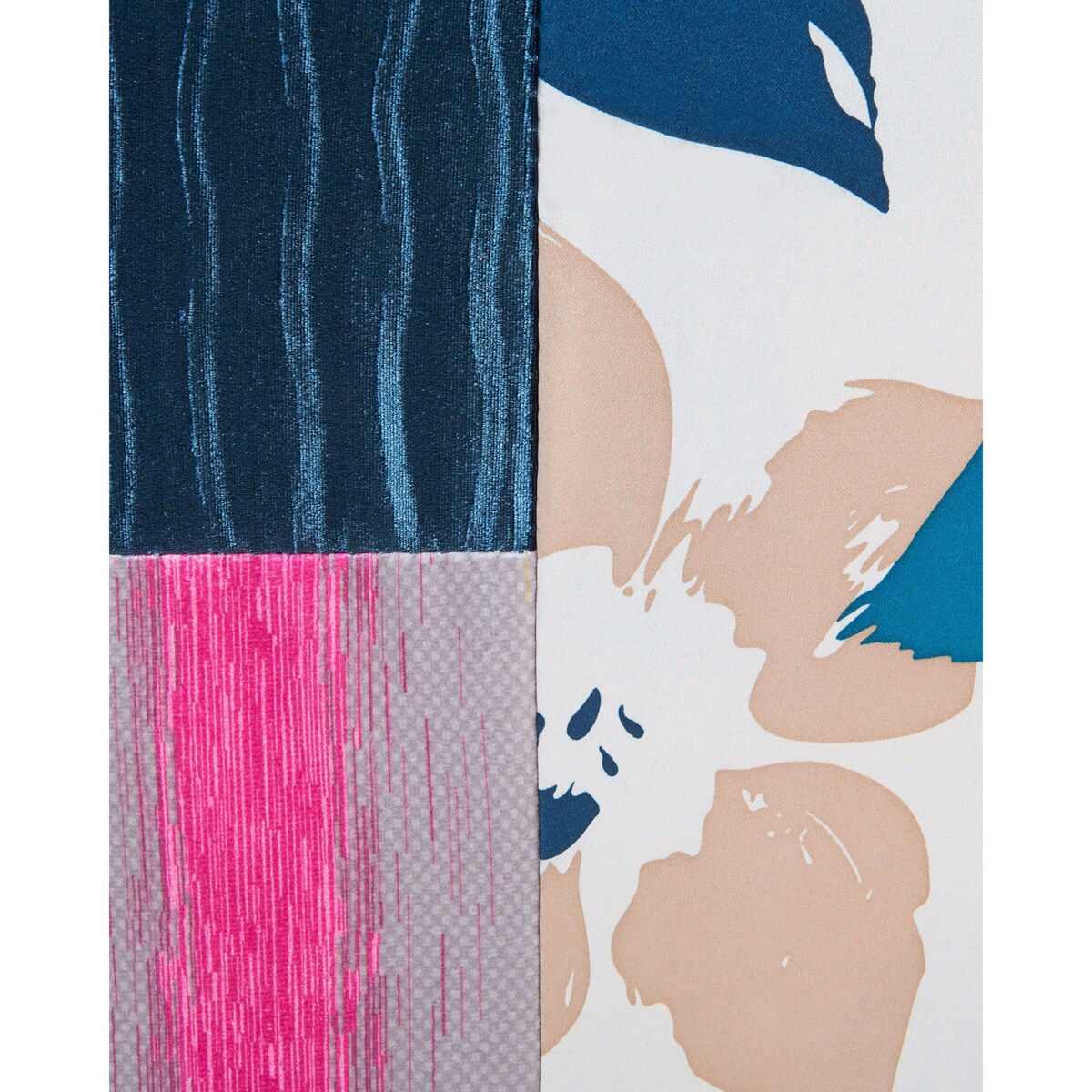 Fotel patchwork niebieski MANDAL