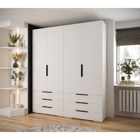 Garderoba wysoka do przedpokoju INOVA 1 Z16 biały+czarny