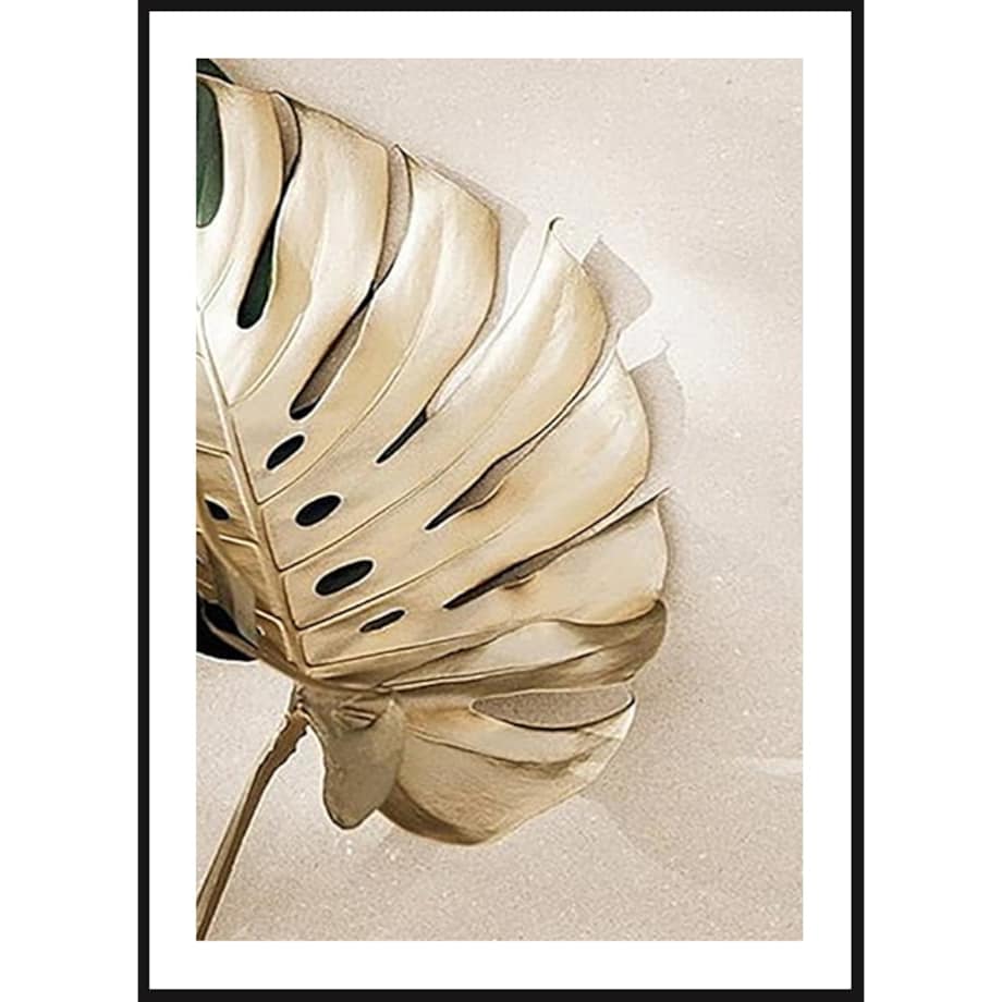 Poster Story, Plakat, Obraz - Złota Monstera No6, wymiary 42 x 60 cm