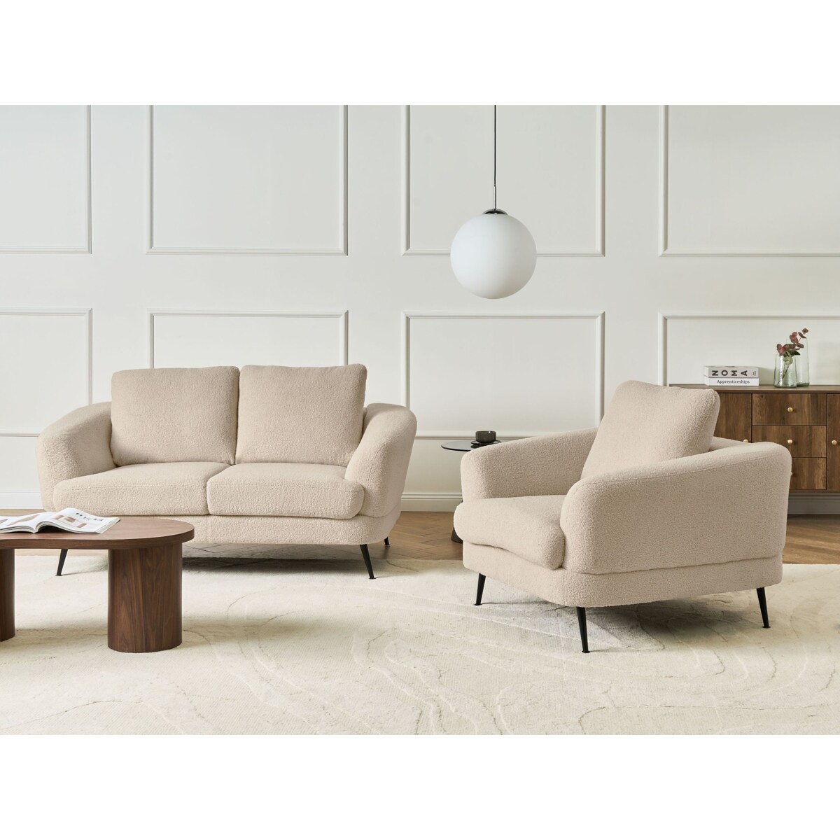 Sofa dla 2 osób KJAER Boucle Jasnobeżowy