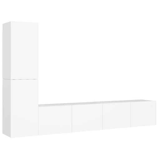 vidaXL 4-cz. zestaw szafek TV, biały, materiał drewnopochodny