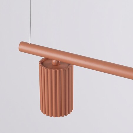 Żyrandol KARBON 4 ochra czerwona