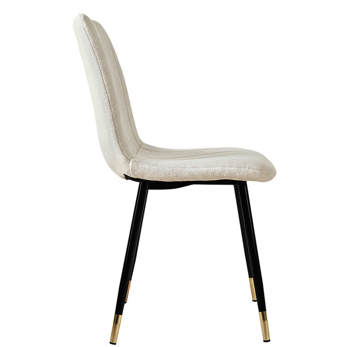 Krzesło pikowane z tkaniny tapicerowane metalowe nogi do jadalni salonu