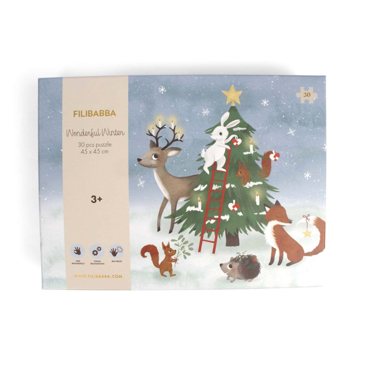 Filibabba Puzzle 30 el. (45x45 cm) Wonderful Winter - Forest friends