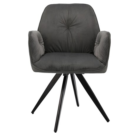 Krzesło welurowe obrotowe PERLA szare