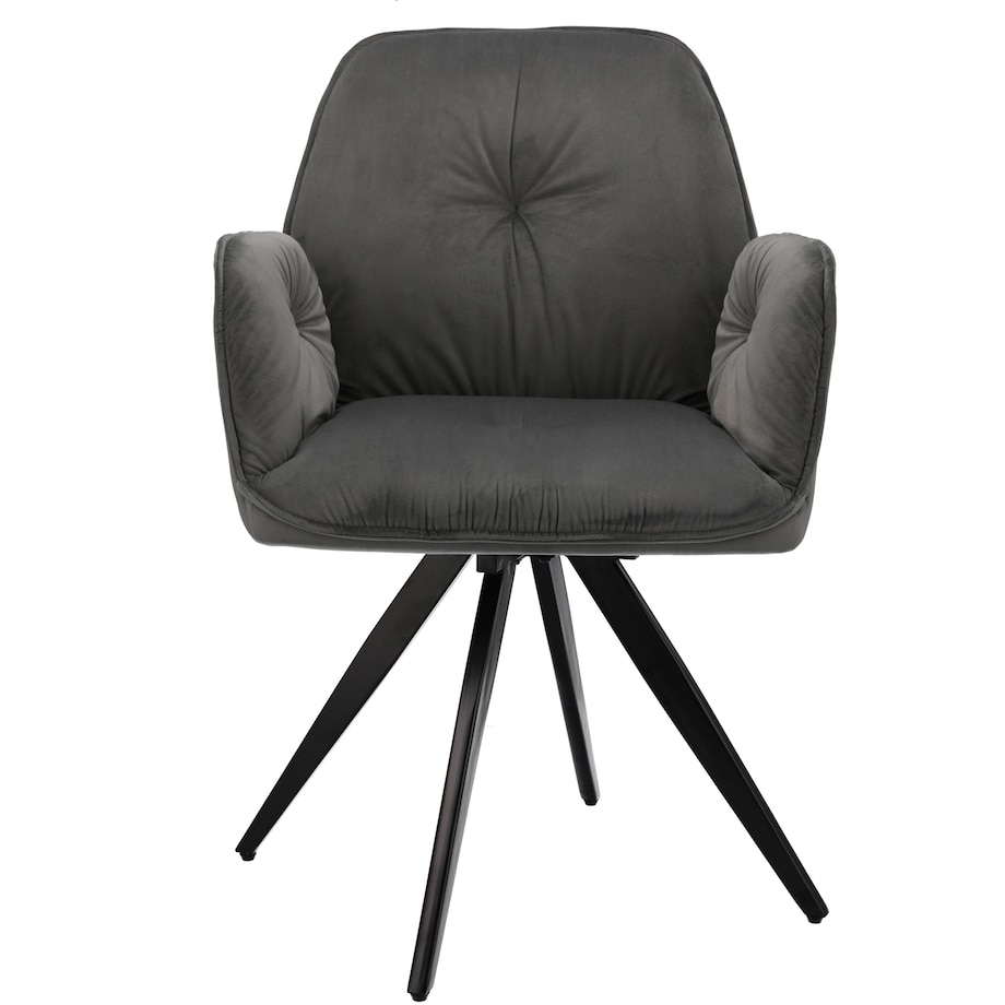 Krzesło welurowe obrotowe PERLA szare