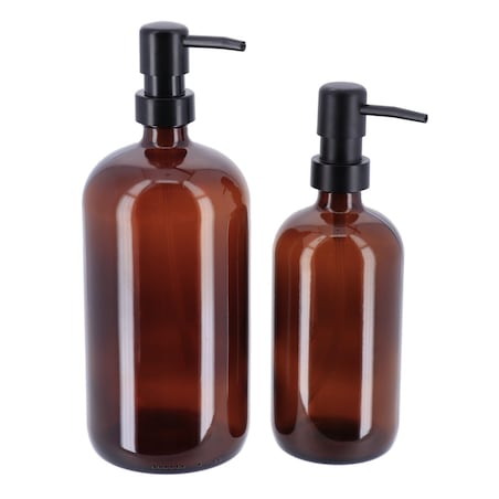 Dozownik na mydło szklany brązowy 500 ml BRONG