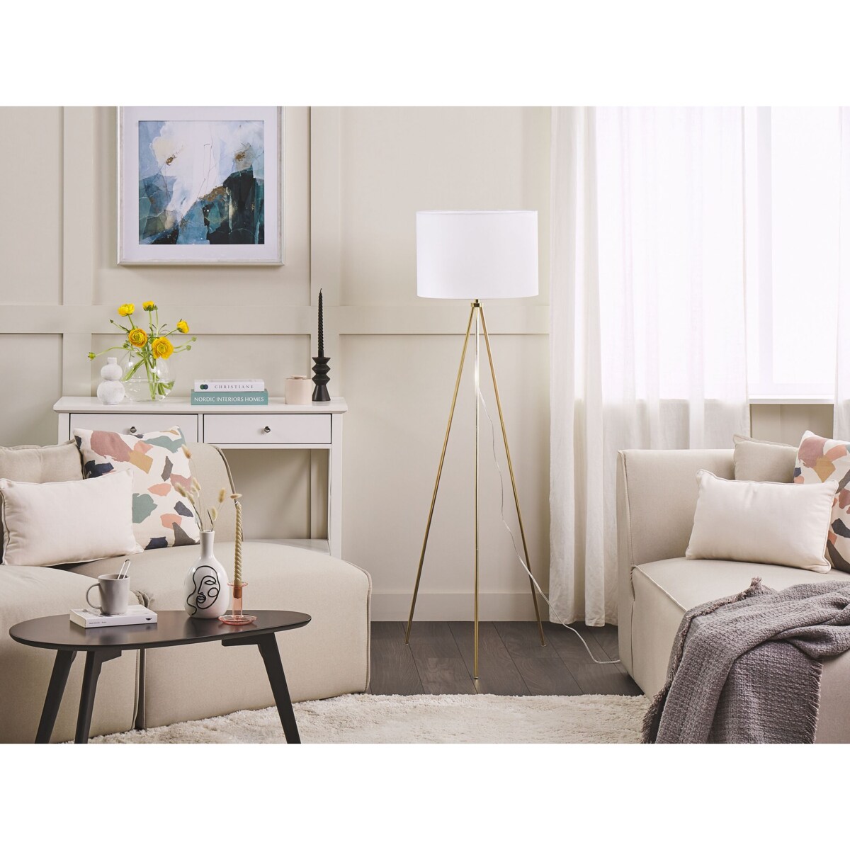 Lampa podłogowa biało-złota VISTULA