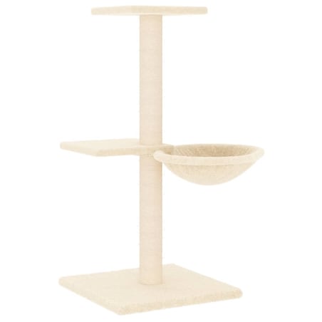 vidaXL Drapak dla kota z sizalowymi słupkami, kremowy, 72 cm
