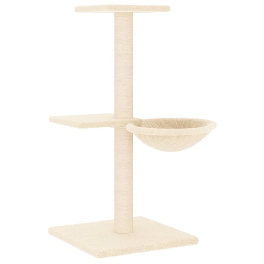 vidaXL Drapak dla kota z sizalowymi słupkami, kremowy, 72 cm