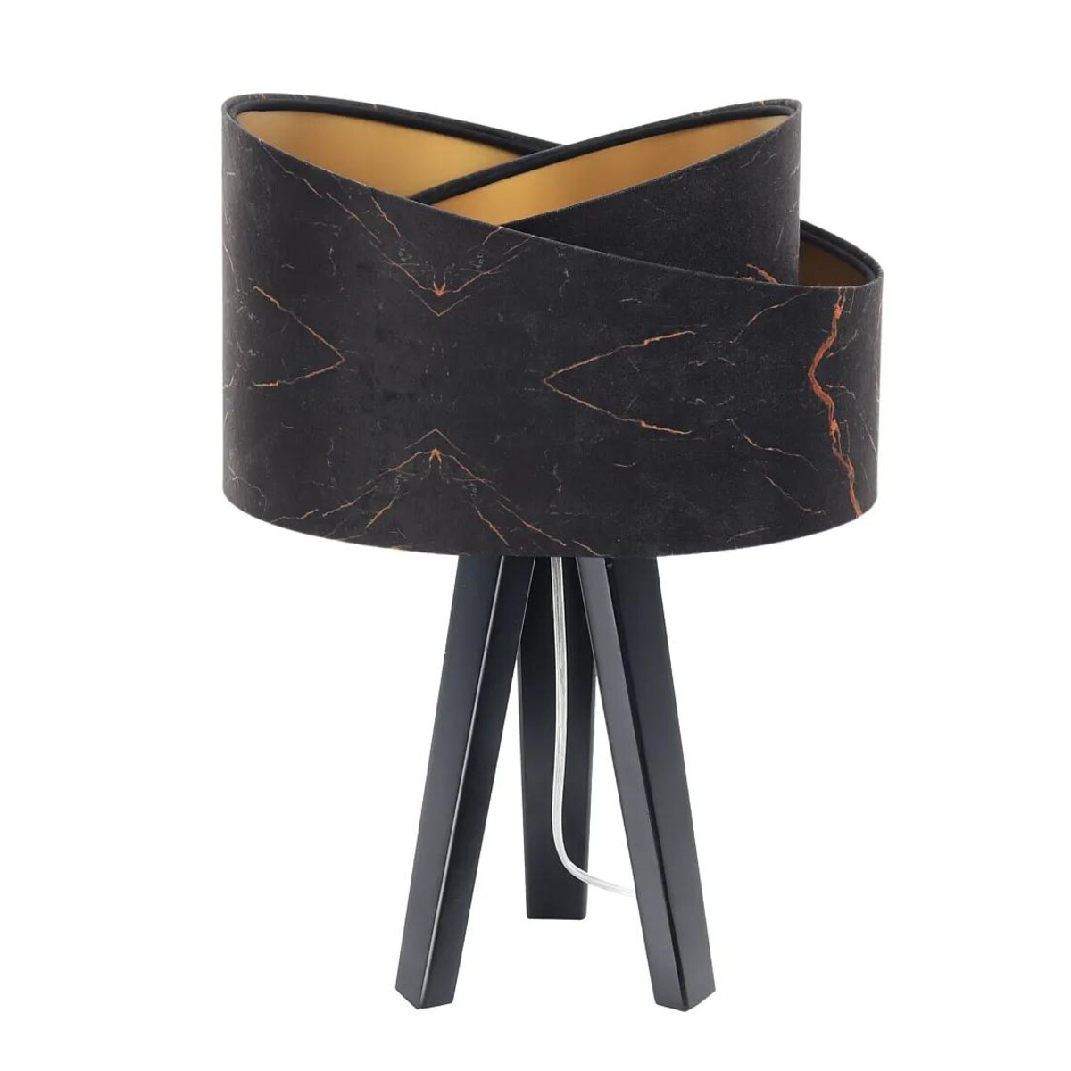 Lampa stołowa BLACK MARBLE czarna/złota/czarna
