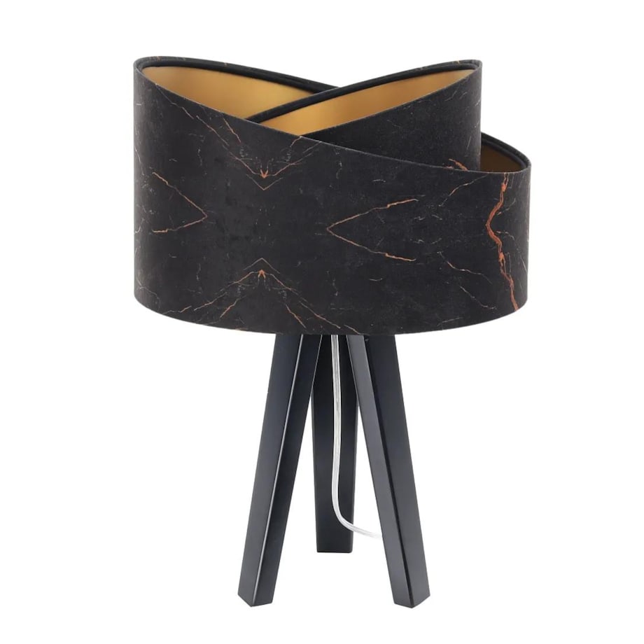 Lampa stołowa BLACK MARBLE czarna/złota/czarna