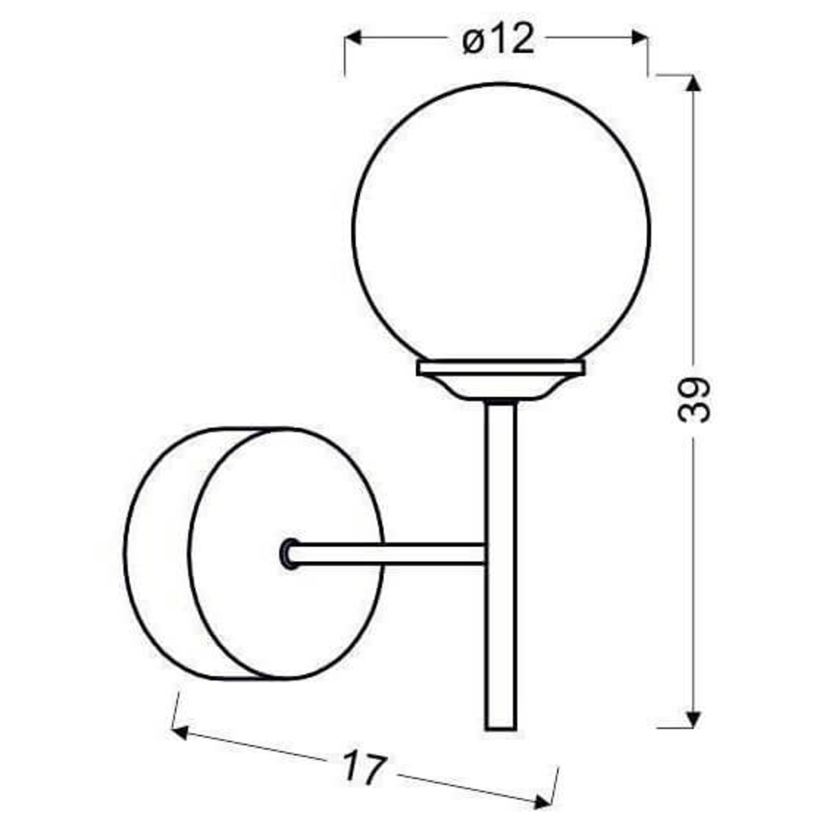 Szklany kinkiet ścienny Best 21-67234 Candellux kula chrom przezroczysty