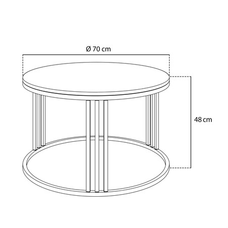 Okrągły stolik kawowy LORI czarny połysk