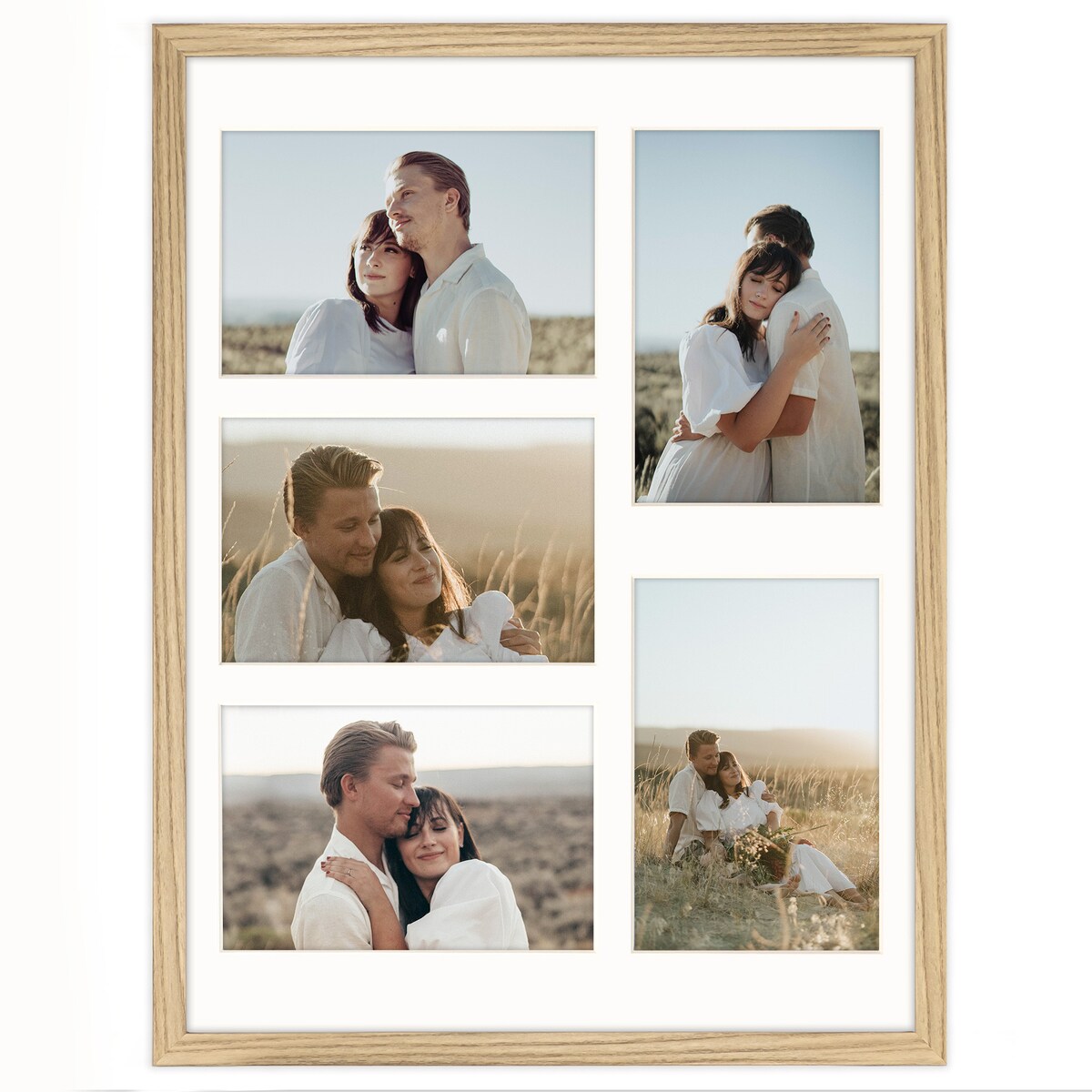 Ramka na 5 zdjęć 10x15 cm dębowa foto galeria multirama 30x40 cm FRAMAI
