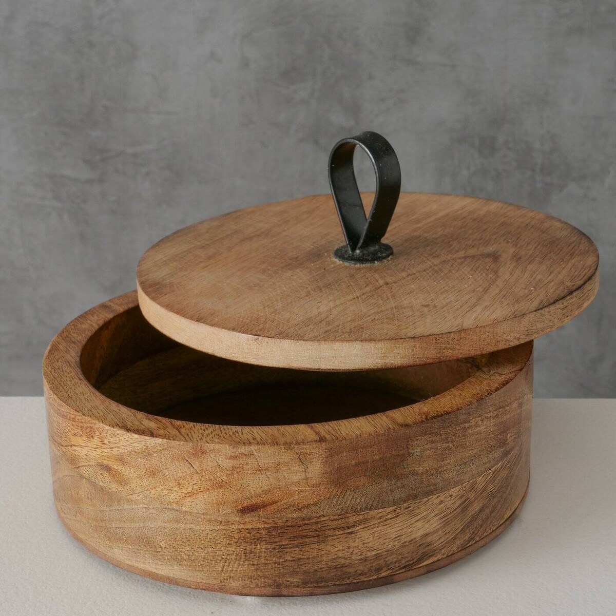 Pudełko okrągłe KABIR, drewno mango, Ø 19 cm