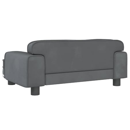 vidaXL Sofa dla dzieci, ciemnoszara, 70x45x30 cm, aksamit