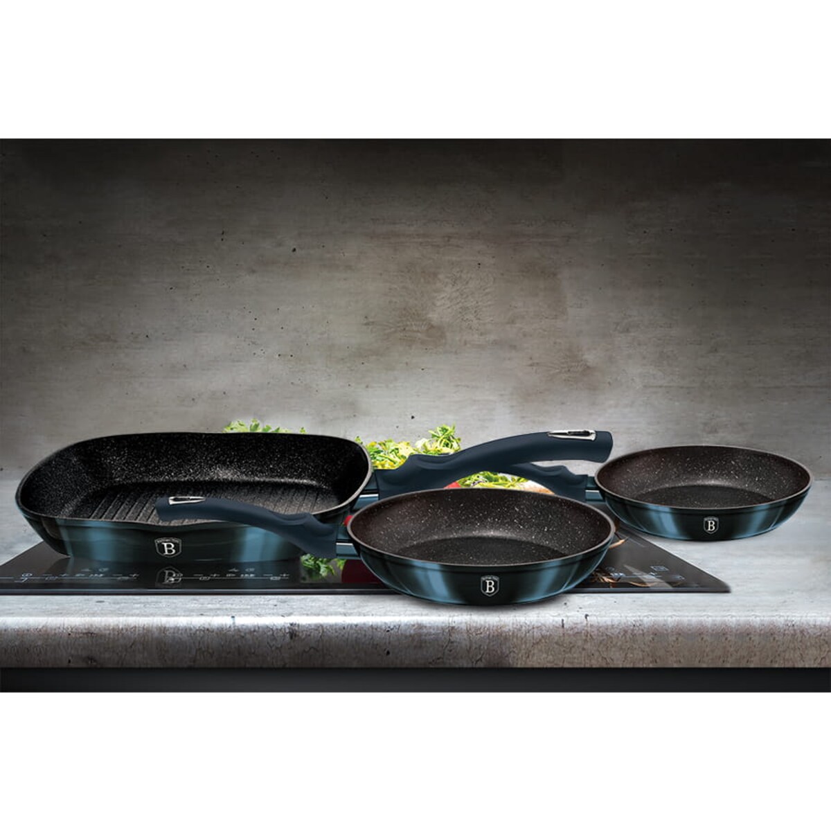 Zestaw 3 patelni BerlingerHaus Metallic Line Aquamarine BH-6140