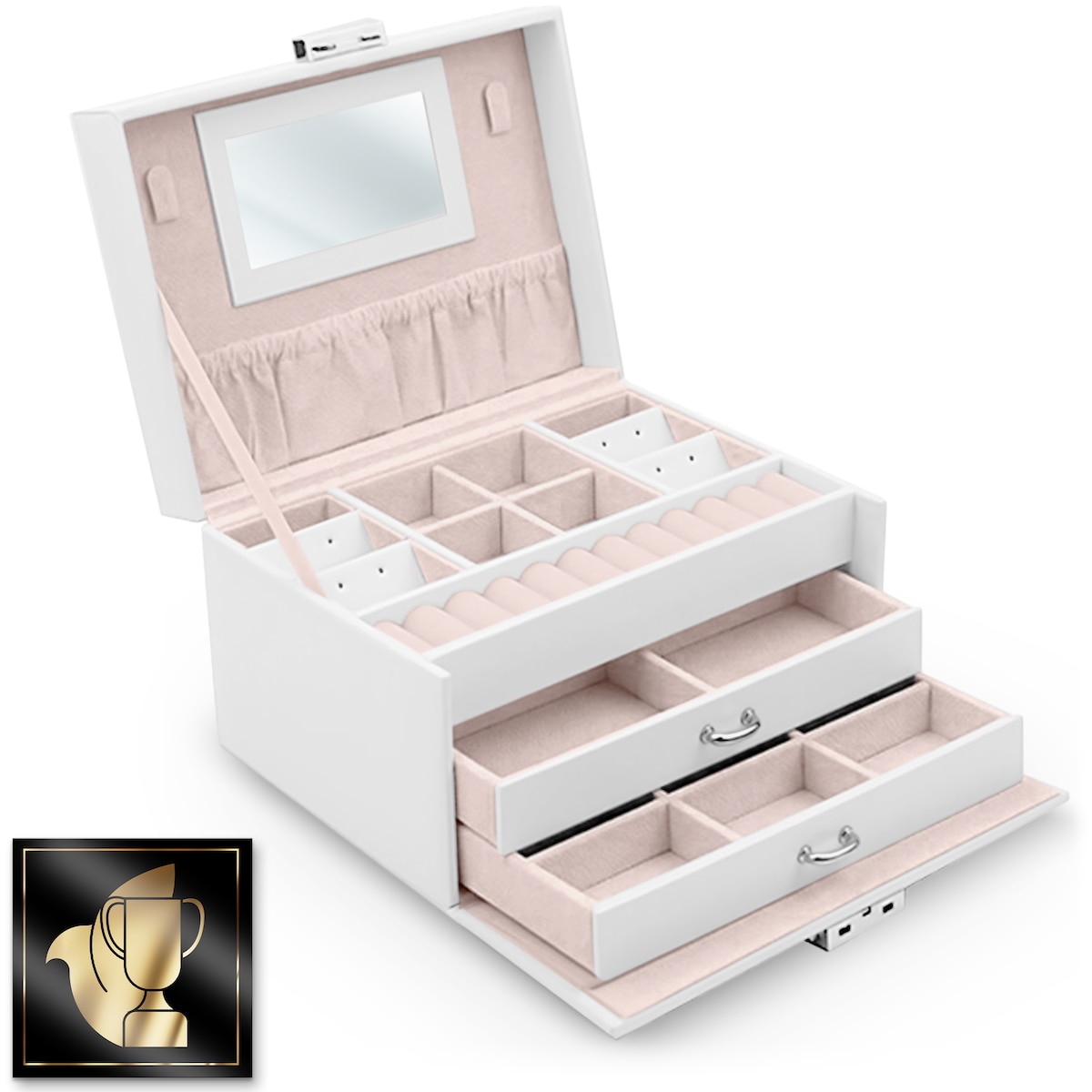 Pudełko szkatułka na biżuterię białe Massido