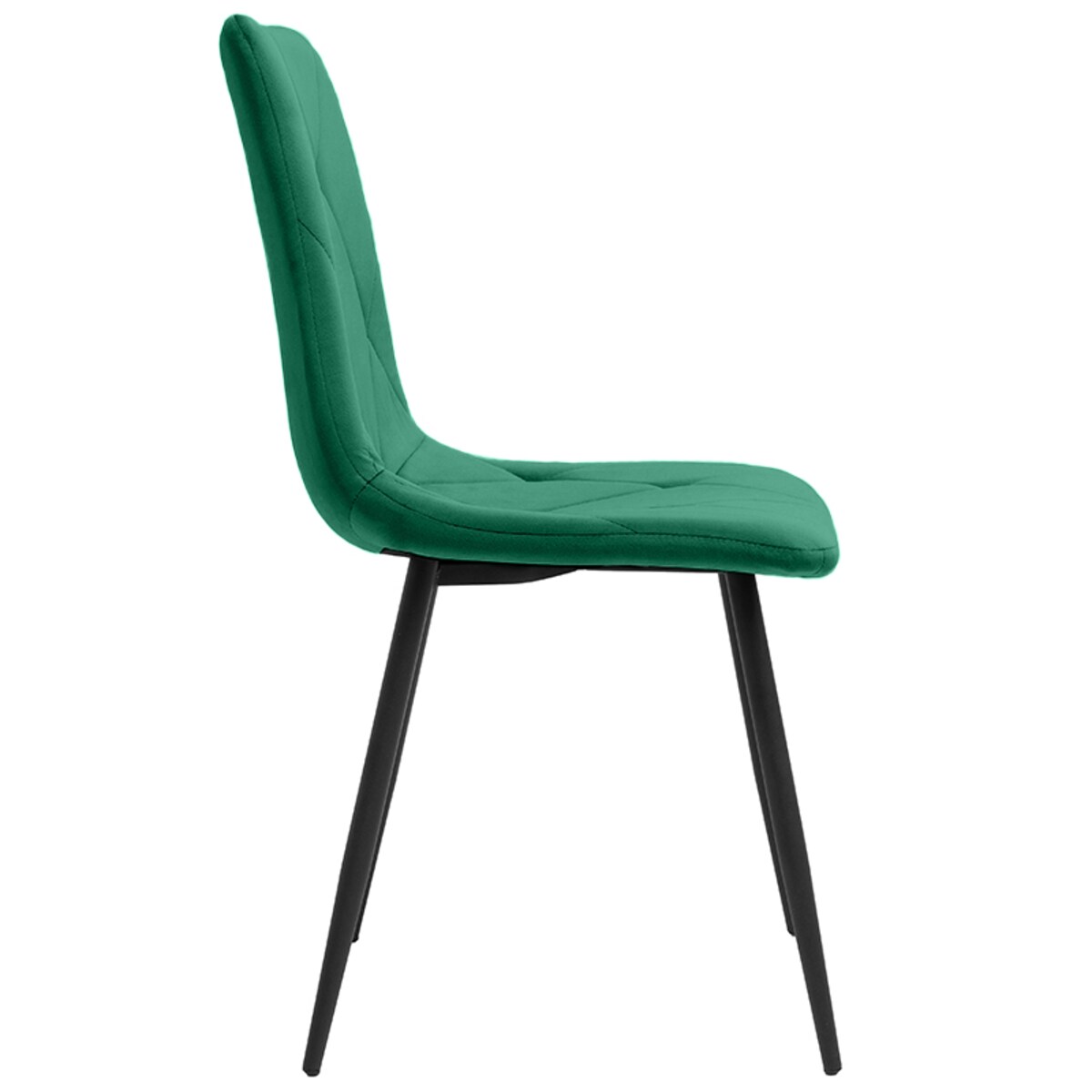 Krzesło tapicerowane welurowe pikowane zielone do salonu jadalni