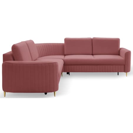 Narożnik z funkcją spania i pojemnikiem na pościel LOREN, jasny bordowy