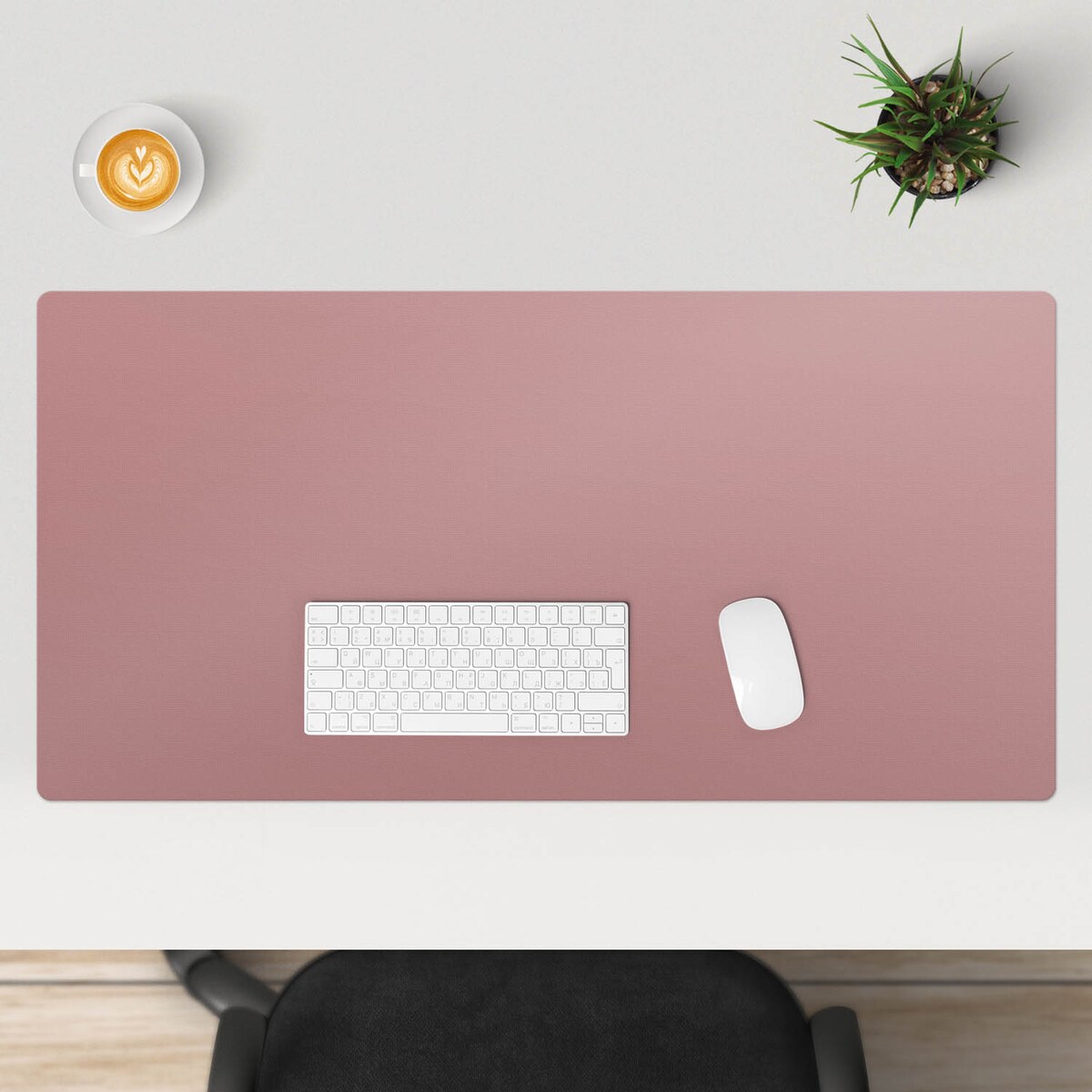 Różowa mata na biurko Kolor Różowy, 100x50 cm