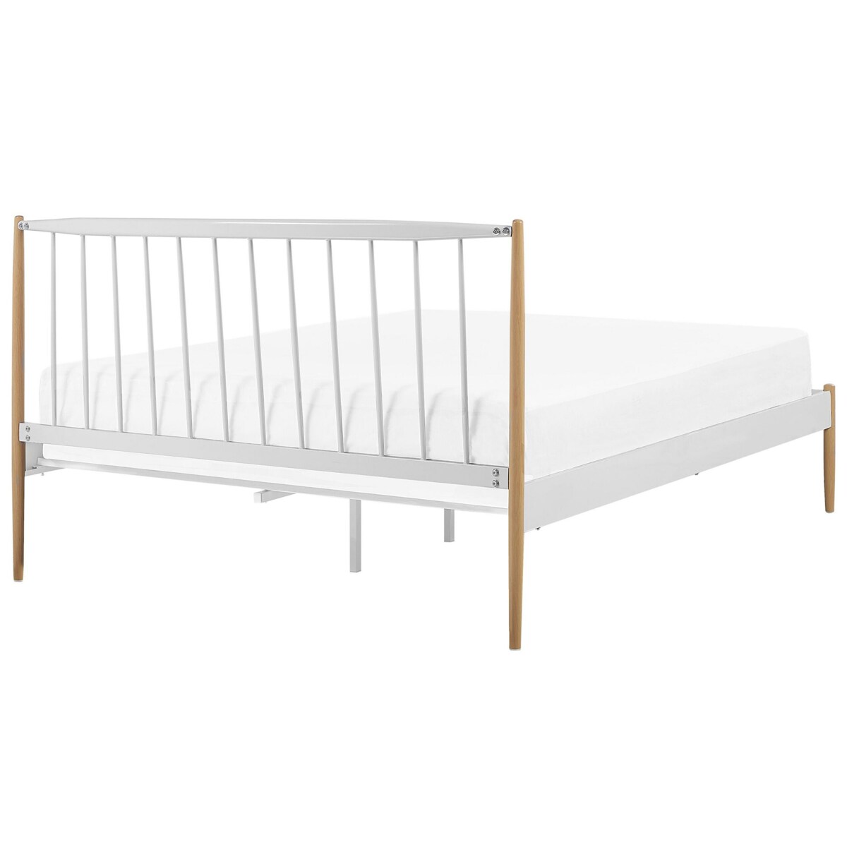 Łóżko metalowe 140 x 200 cm białe MAURS