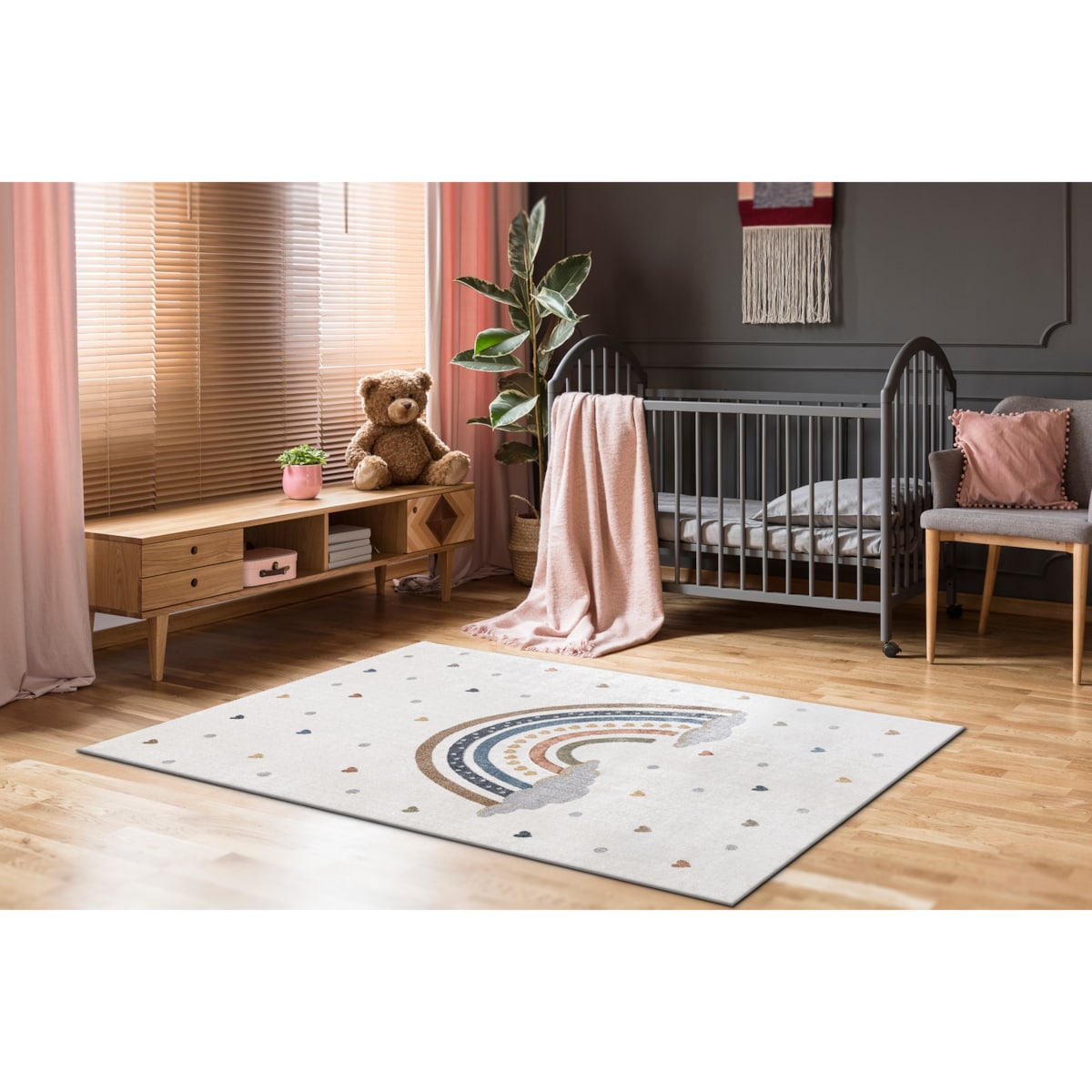 Dywan BONO 724 TĘCZA SERCA kremowy / jasny 160x220 cm