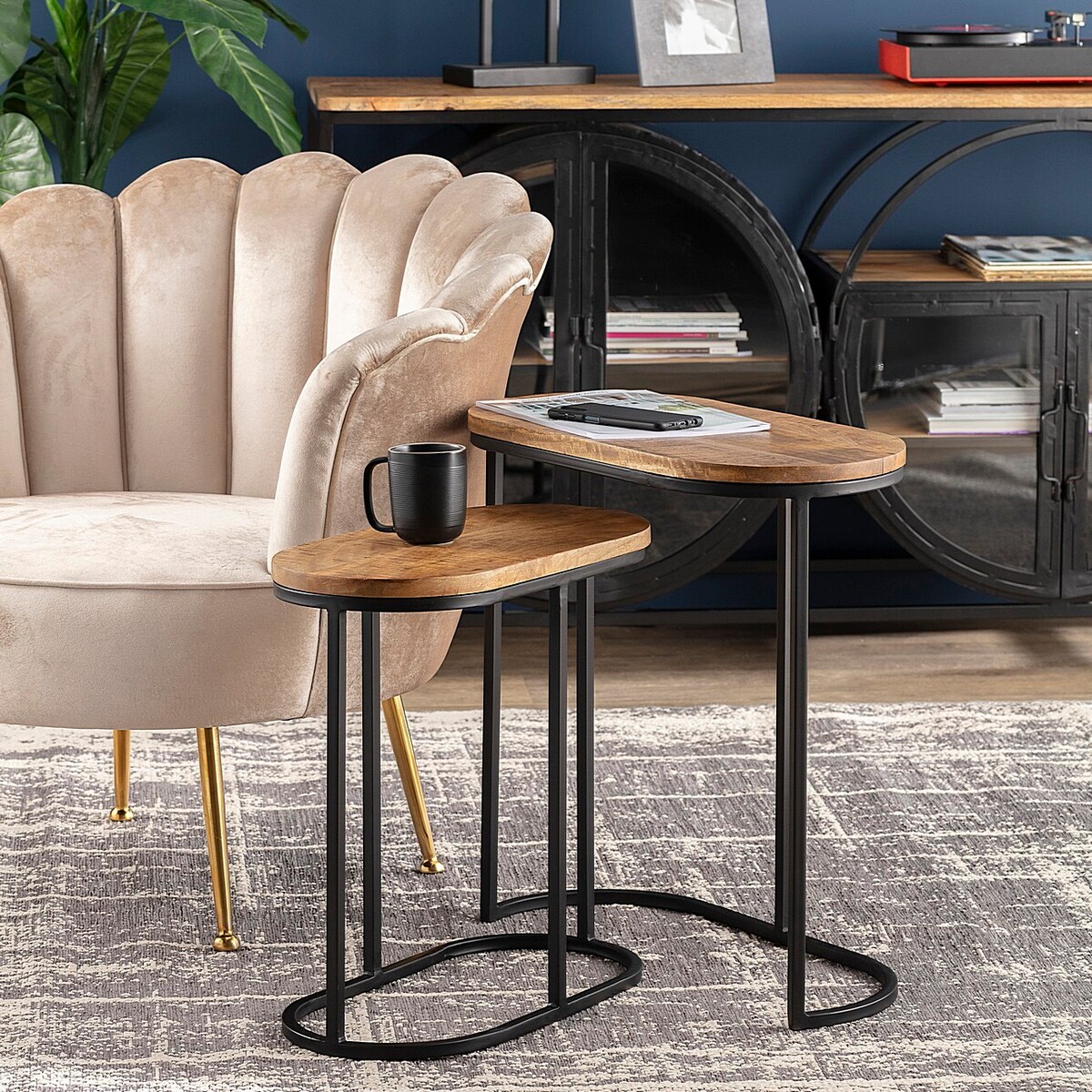 Komplet stolików Loft II 2 szt., 60/50 x 31/26 x 60/50 cm