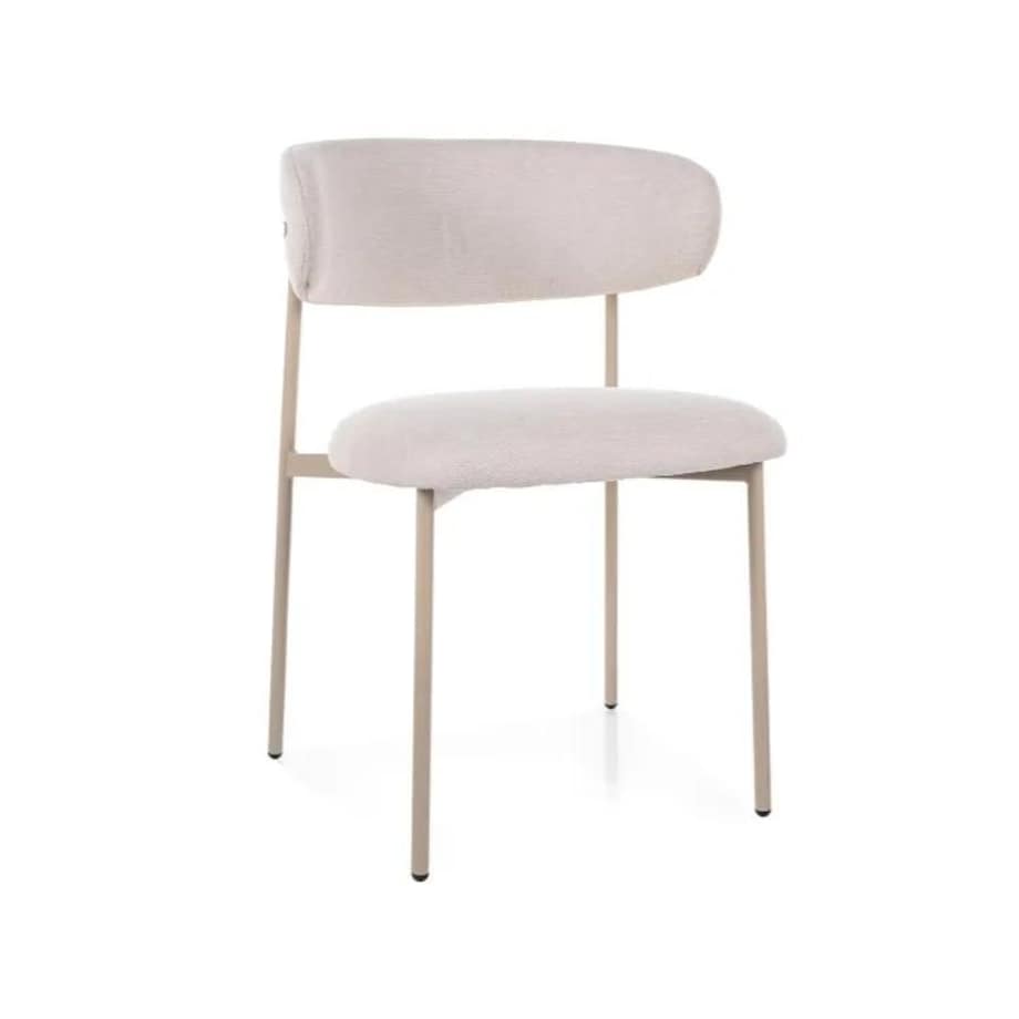 Krzesło tapicerowane ELTON BREGO jasnobeżowe