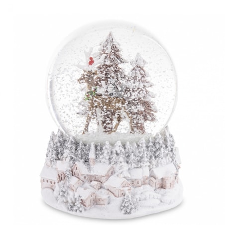 Szklana kula śnieżna z pozytywką 13,5x11x11 cm RENNA NELLA FORESTA