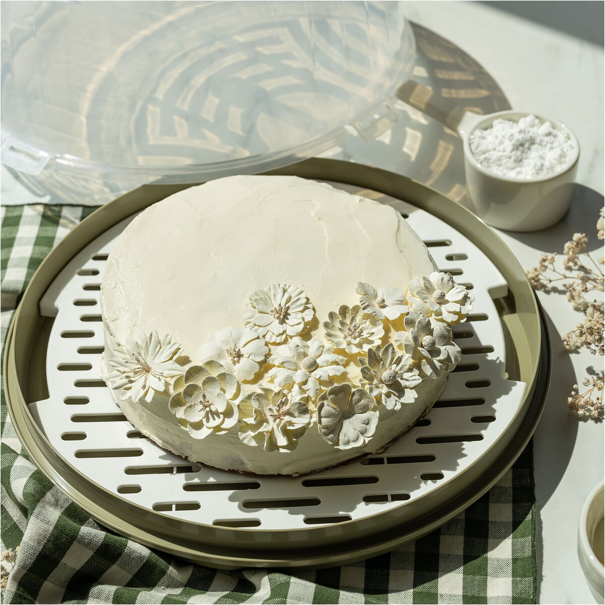 Pojemnik Na Tort Chłodzący Na Ciasto 15,6 Cm Okrągły Tortownica Z Pokrywą