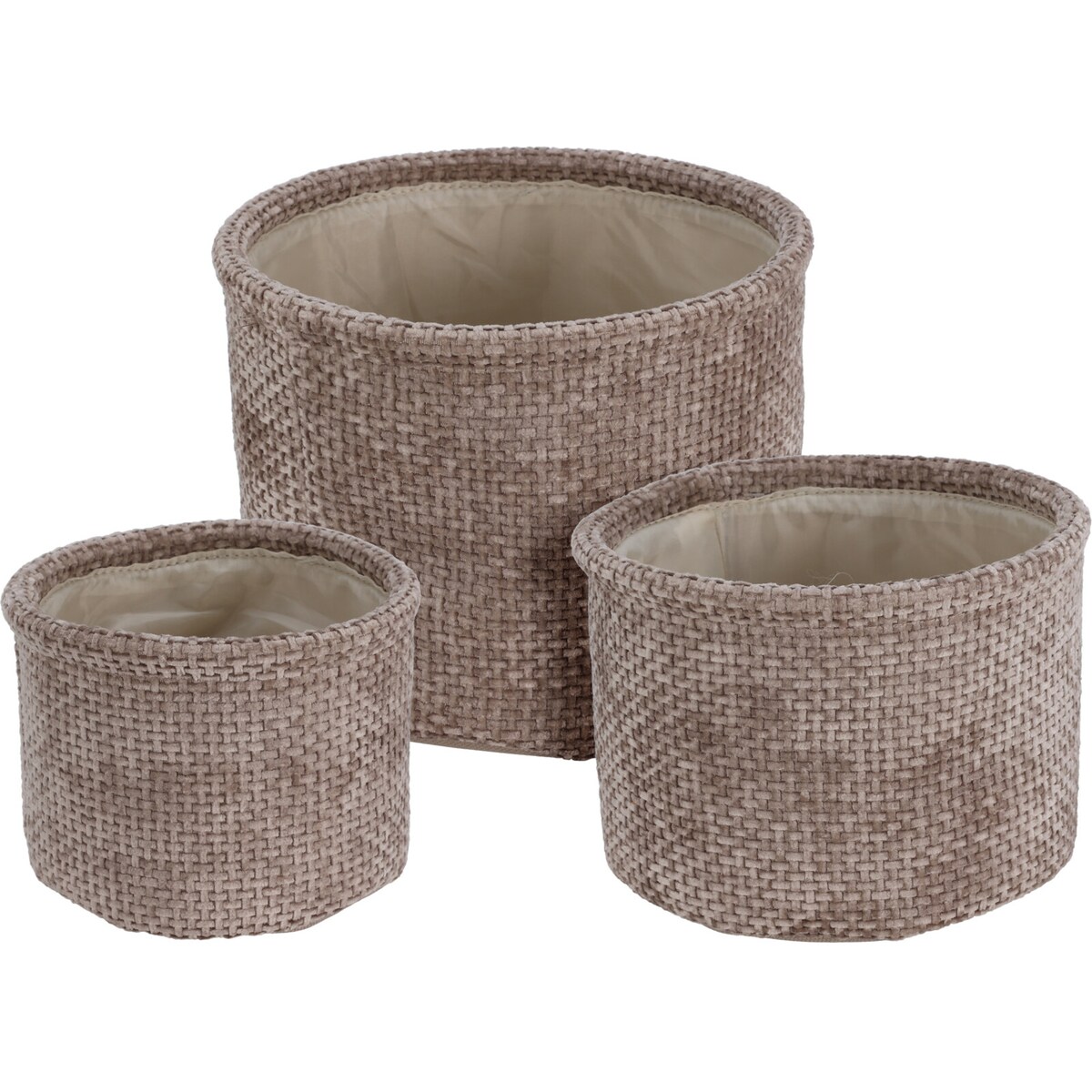 Zestaw okrągłych koszy do przechowywania, 3 szt.