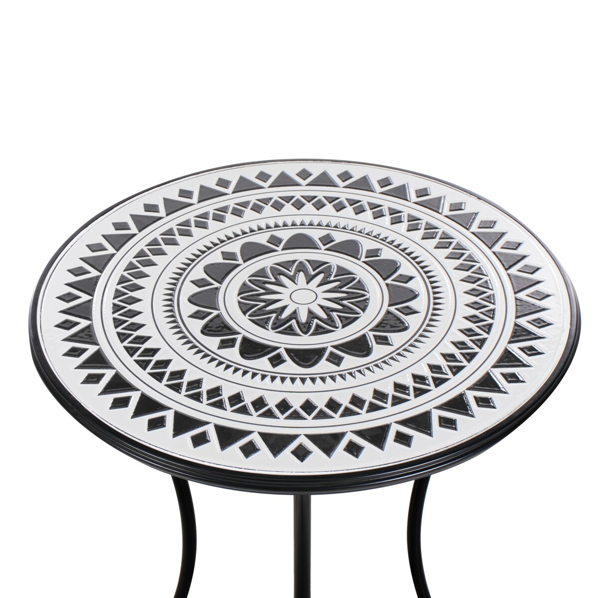 Stolik bistro COMISO 60 cm 60 cm Metal Czarny/ biały