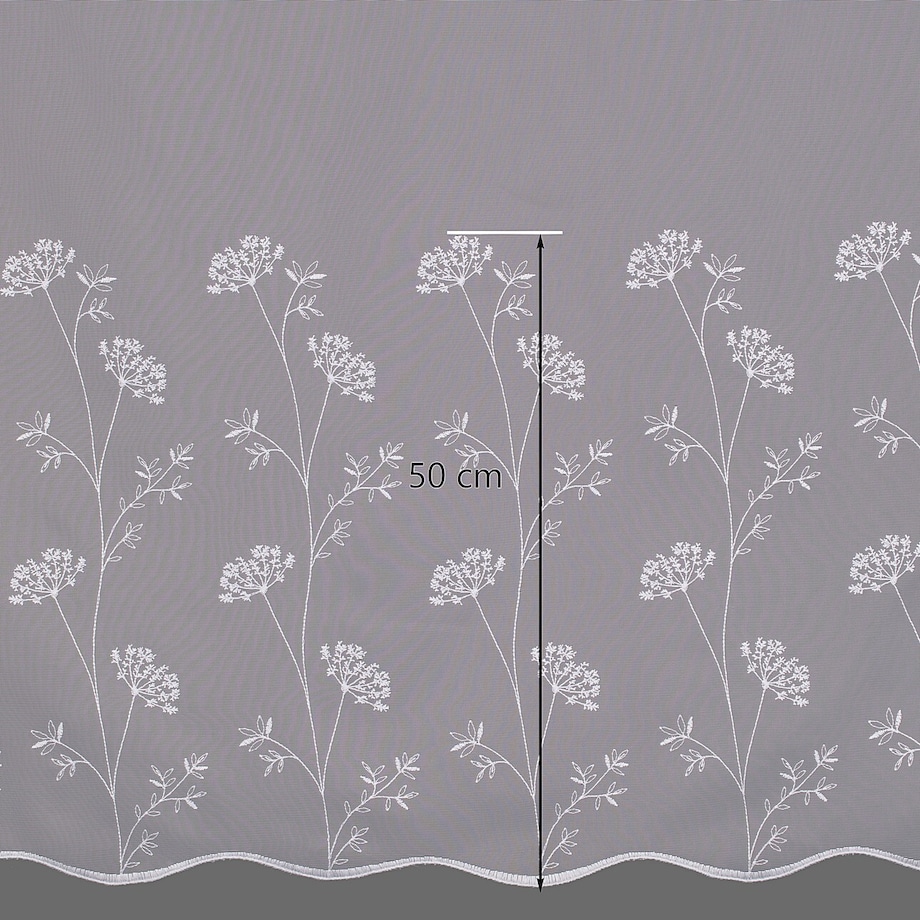 Firana na taśmie 300x245 biały ze wzorem