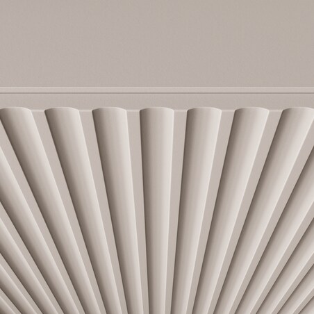 Szafka RTV NOELI, wisząca z ryflowanymi frontami do salonu- kaszmirowa