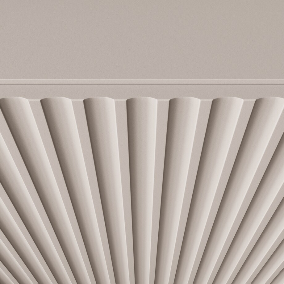 Szafka RTV NOELI, wisząca z ryflowanymi frontami do salonu- kaszmirowa