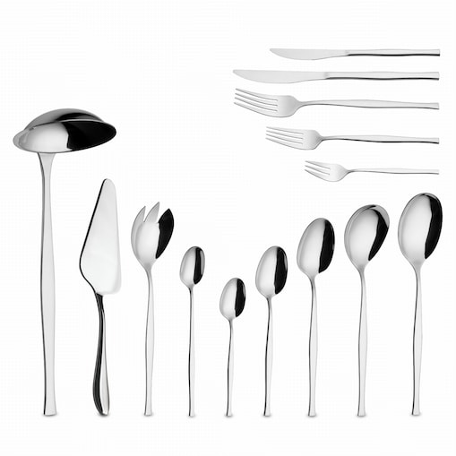 Komplet sztućców 90 elementów dla 9 osób błyszczące srebrne BERLINGER HAUS