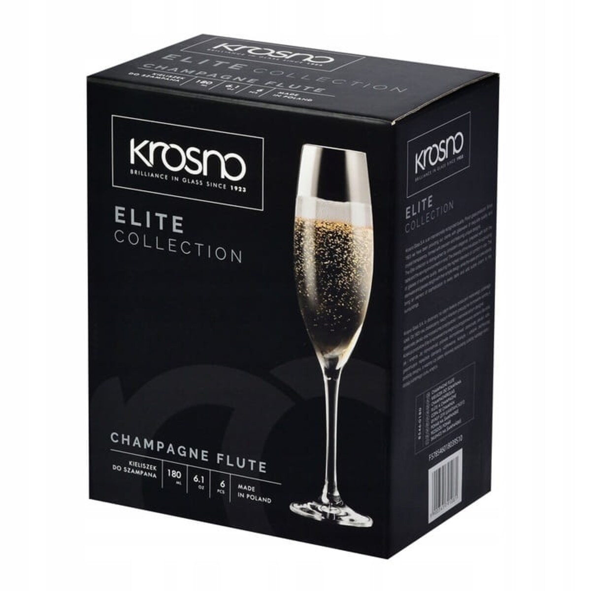 Kieliszki do SZAMPANA Krosno Szampanówki WYSOKIE Elite 180 ml Zestaw 6szt