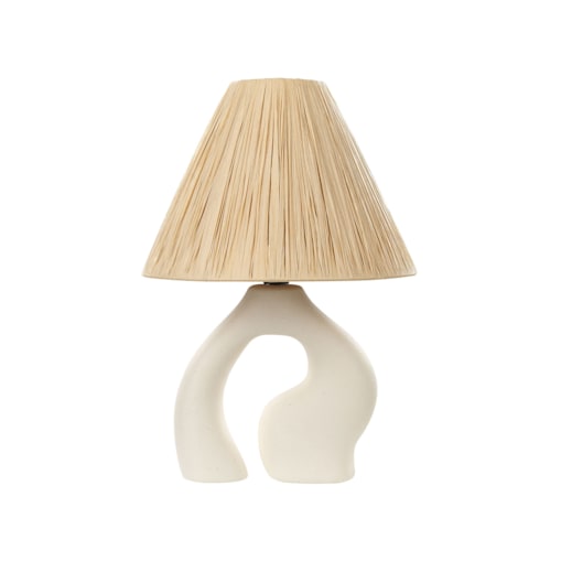 Lampa stołowa ceramiczna biała BARBAS