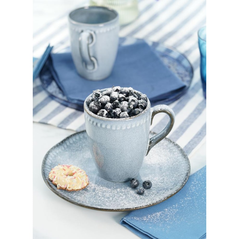 VILLA ITALIA Zestaw kubków ceramicznych niebieskich 380 ml 6 sztuk DENIM