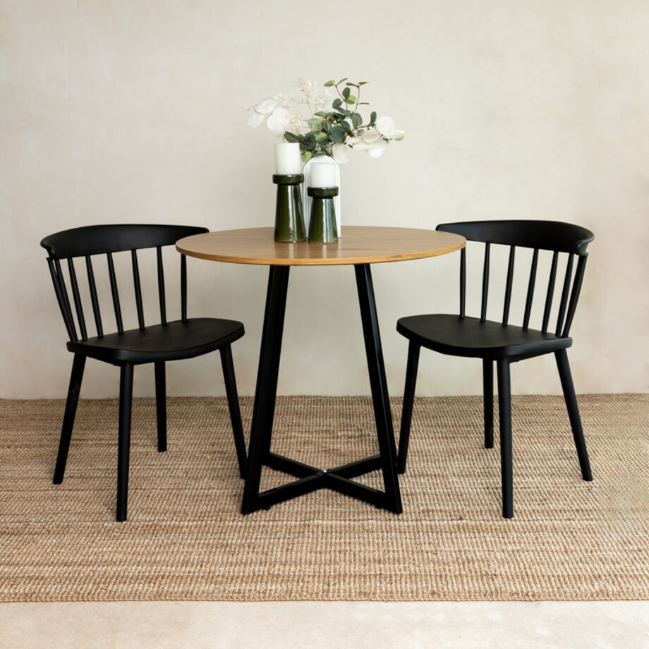 Stół okrągły 80 cm do salonu jadalni nowoczesny loftowy kolor drewna