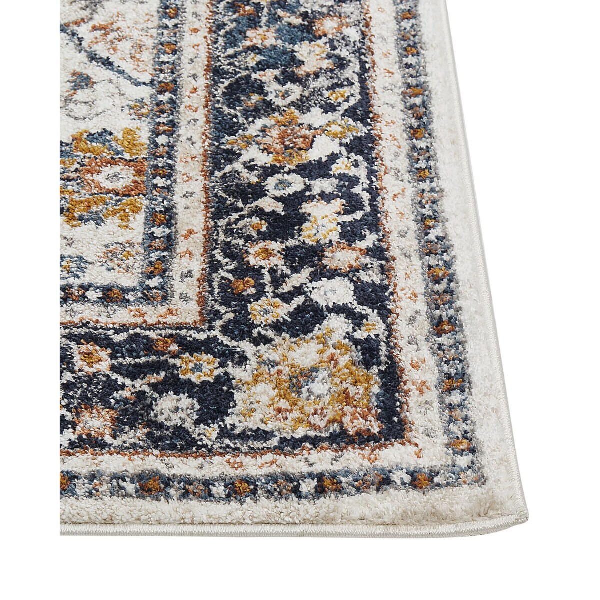 Dywan 80 x 300 cm beżowy z niebieskim ARATES