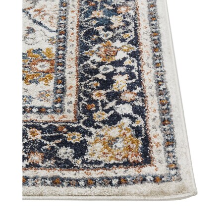 Dywan 80 x 300 cm beżowy z niebieskim ARATES