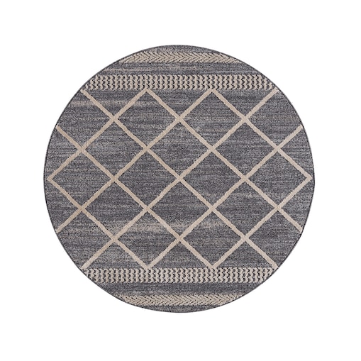 Dywan okrągły geometryczny w stylu skandinawskim Arty 26450 Szary 120x120