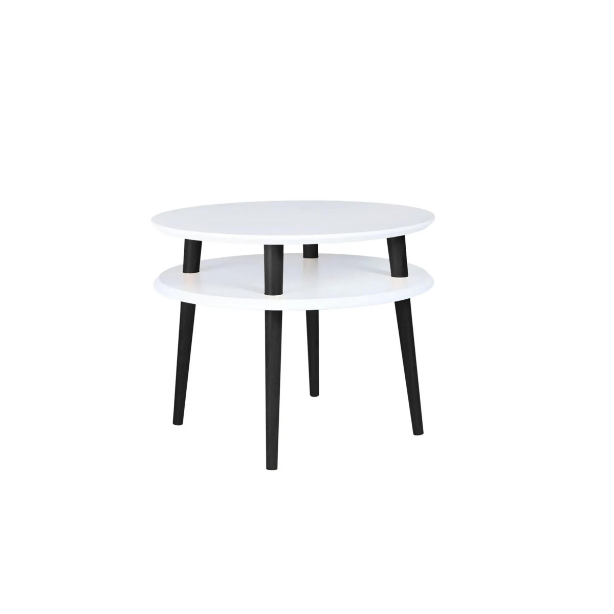 Stolik kawowy UFO MEDIUM 57x57 biały/czarny