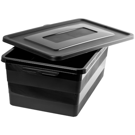 Pojemnik Plastikowy Pudełko Plastikowe Z Pokrywką Na Kółkach Box Czarny 40L