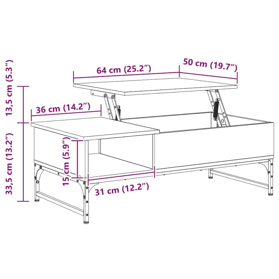 vidaXL Stolik kawowy, czarny, 100x50x35 cm, materiał drewnopochodny