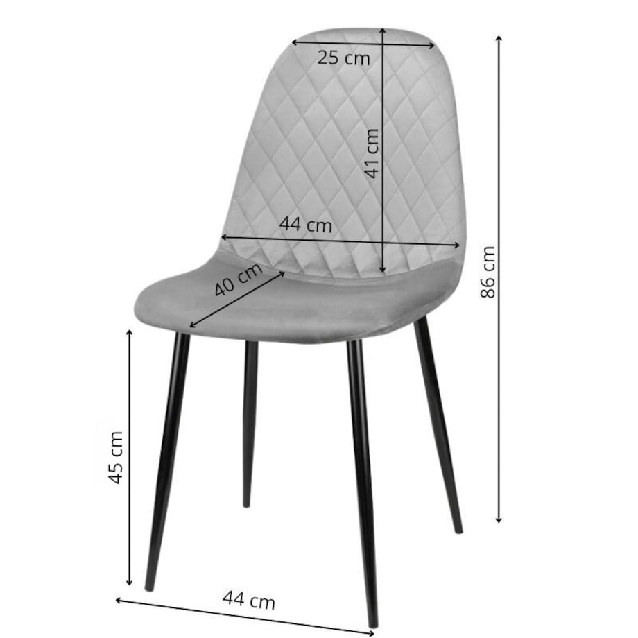 Krzesło tapicerowane nowoczesne pikowane do salonu jadalni jasnoszare