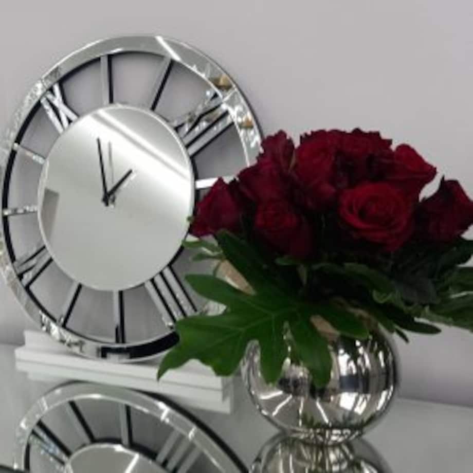 Zegar ścienny lustrzany okrągły Glamour Premium 60x60